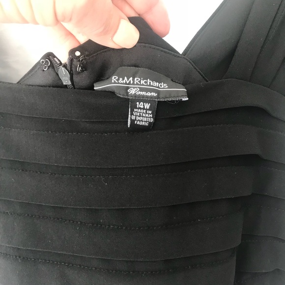 Sz14W R&M Richards Black/Silver Cocktail Dress - Picture 5 of 8